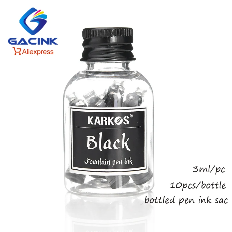 퓨어 컬러풀 만년필 잉크, 범용 리필 부드러운 액체, 10 가지 색상, 30ml/병