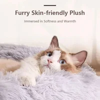 Nid en peluche pour animaux de compagnie, 40-70cm, Super doux, chaud, détachable et lavable, lit rond pour chien et chat, couchage chaud d'hiver 5