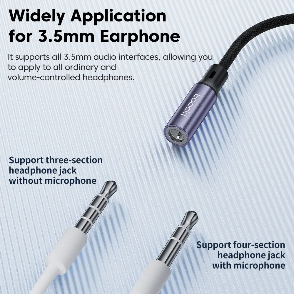Toocki USB Type C 3.5 Jack Earphone Adapter USB C to 3.5mm Headphones AUX Audio Cable For Huawei P30 Xiaomi Mi 10 9 Es Best Sellers In Phones Accessories