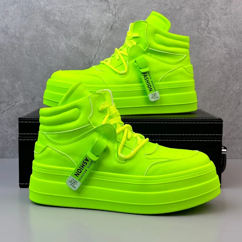 

High Top Sneakers Men Casual Shoes Fashion Trend Design Breathable Heightening Men's Skateboard Shoes Zapatillas Hombre