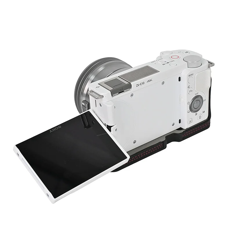 Casing setengah kulit untuk kamera Sony ZV-E10 ZVE10 pegangan