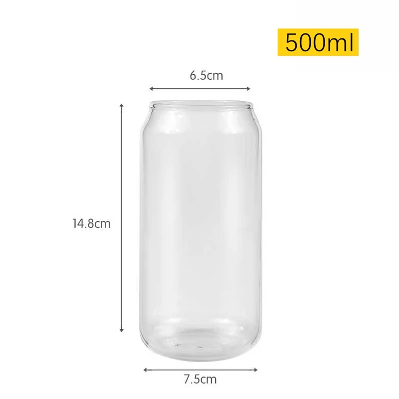 Set Of 12 Can-Shaped Glass Cups – 16 Oz Clear Beer & Soda Glasses, Modern Aesthetic Tumblers