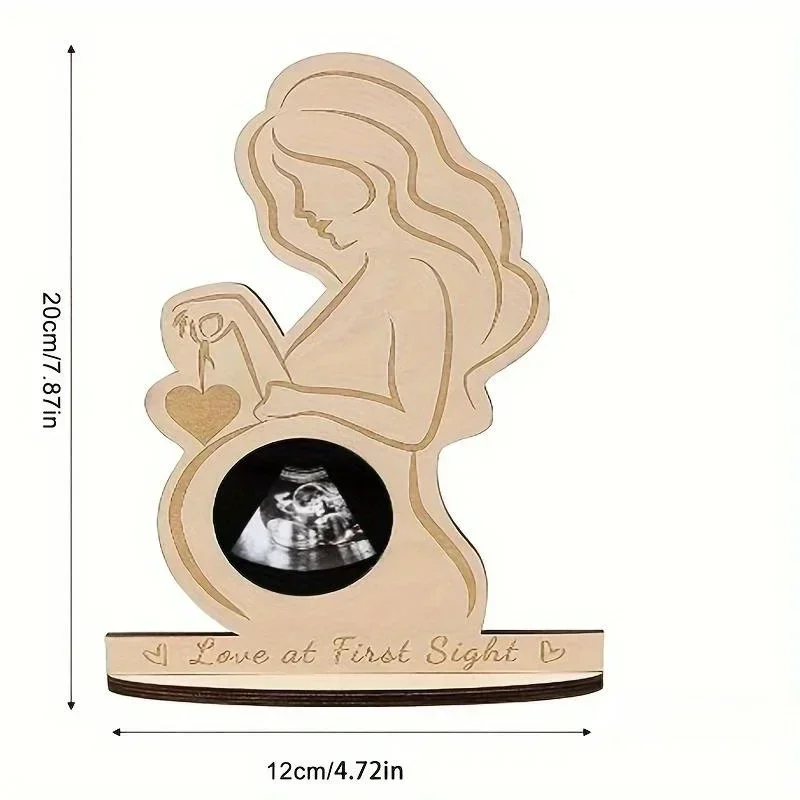 Pregnant Ultrasound Baby Photo Frame Wood Infant Sonogram Frame Mother Souvenir Ornament Gift To Expectant Mother