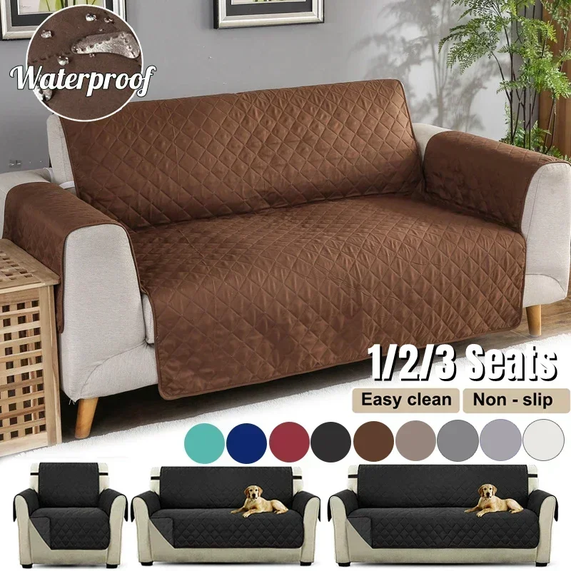 1 2 3 Seater Waterproof Sofa Cover Pet Dog Kids Sofa Mat Couch Slipcovers for Living Room Dustproof Furniture Protector Covers