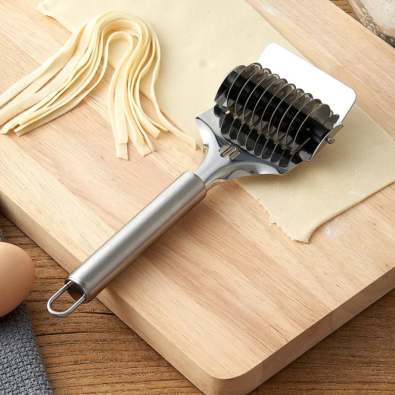 Stainless Steel Manual Noodle Cutter Rolling Spaghetti Maker Pressing Noodle Dough Cutter Kitchen Shallot Knife Cooking Tool