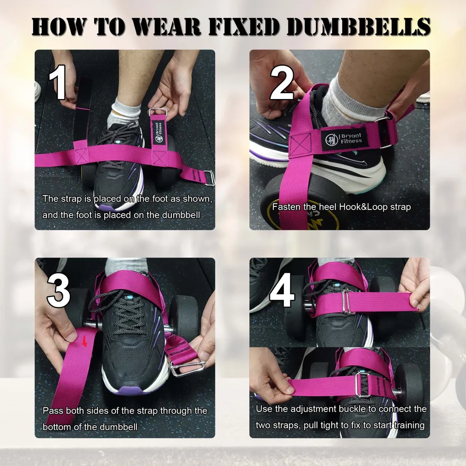 2-pack tibialis trainer, fitness tibialis trainingstrap voor halter, voetriem gewichten riem been spieren krachttraining training, niet glijden, verstelbaar met vierkante ringen