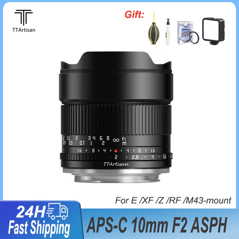 

TTArtisan APS-C 10mm F2 ASPH. Ultra Wide Angle Camera Lens for Sony E A7RM4 Fujifilm X XS10 Nikon Z Z5 Z6 Z7 Canon RF M43 Mount