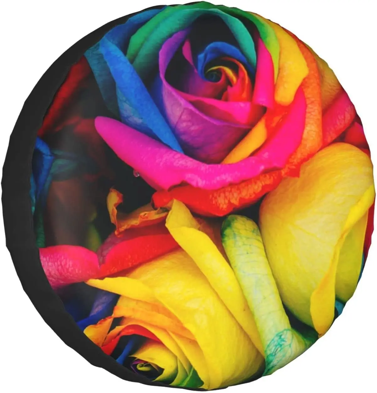 

Чехол для запасных шин с принтом радуги и роз, водонепроницаемый протектор колеса для автомобиля, грузовика, внедорожника, прицепа, Rv 14-17 дюймов