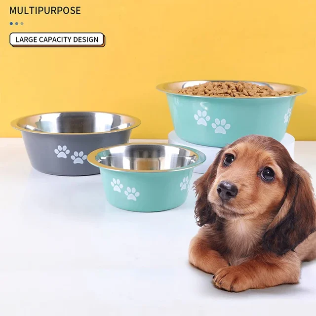 Cute Dog Bowls for Medium Large Dogs Feeding Bowls Water Bowls Stainless Steel Small Dog Food Bowl Elevated Raised Pet Feeders 2