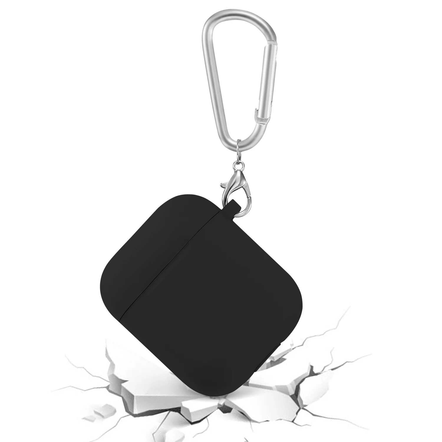 Soft Silicone Protective Earphone Case with Keychain Accessories