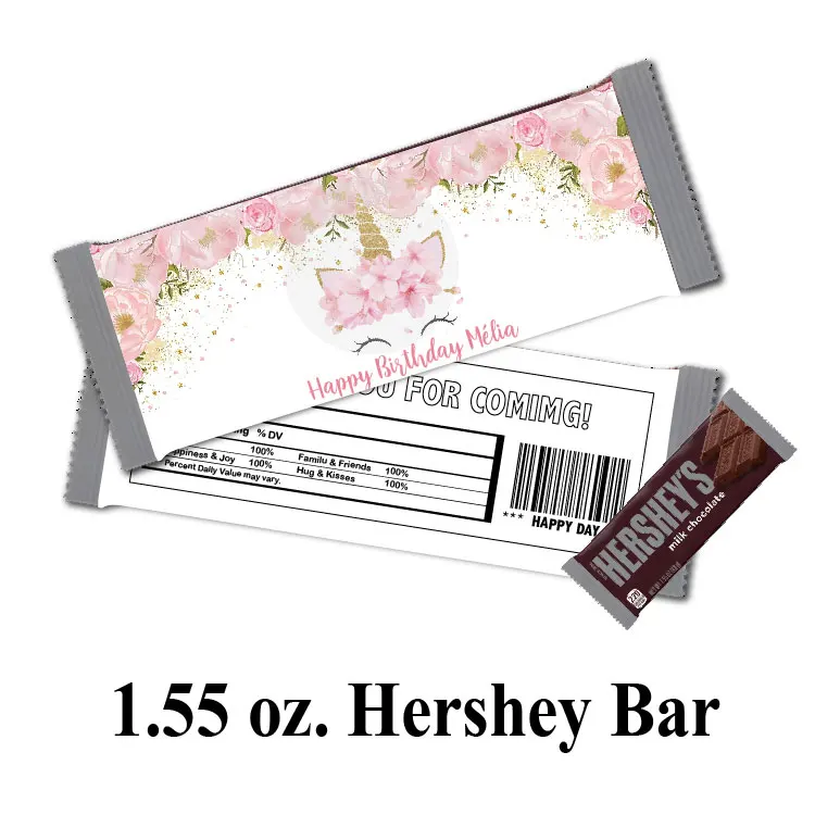 Pink Floral Unicorn Hershey Kinder Bueno Mini Choceur Chocolate Bar Labels  Rice Krispies Bar Wrapper Sticker Party Favor Decor _ - AliExpress Mobile