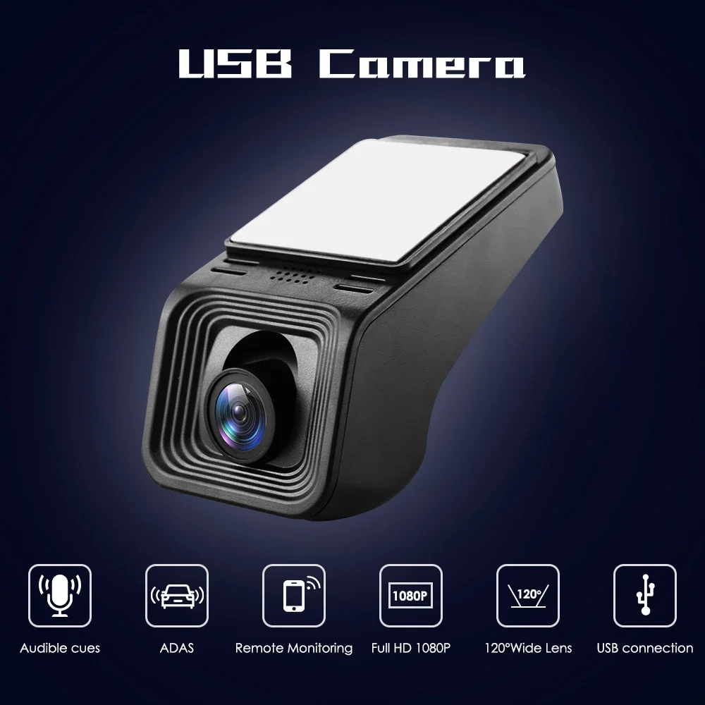 For Android GPS Player Car Dash HD 1080P ADAS USB Front DVR Camera Driving Digital Video Recorder Night Version No SD Card