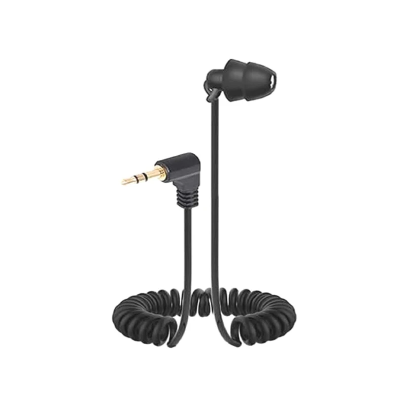 In Ear Single Earbud Colied Headset 3.5mm Headphone Single Side Earphone Noise-cancellation Ear Bud for One Ear 6