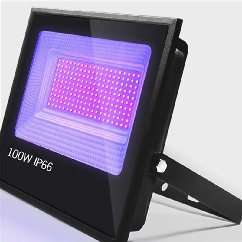 AEE2-LED 보라색 조명 야외용, 고출력 보라색 조명 투광 조명 파티용 플러그가 있는 보라색 조명