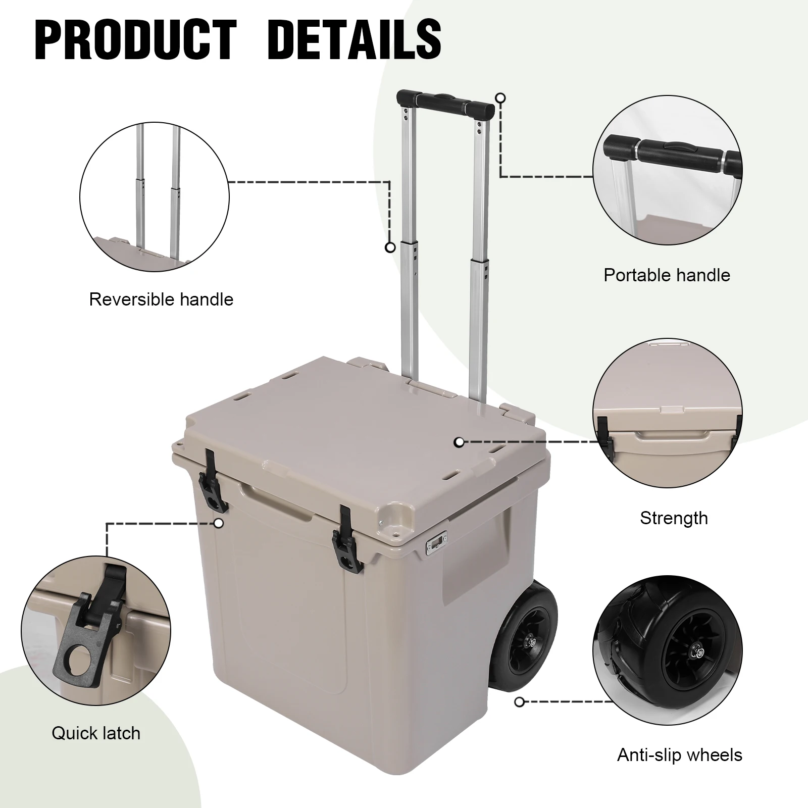 Insulated Wheeled Cooler Box for Camping and Picnics