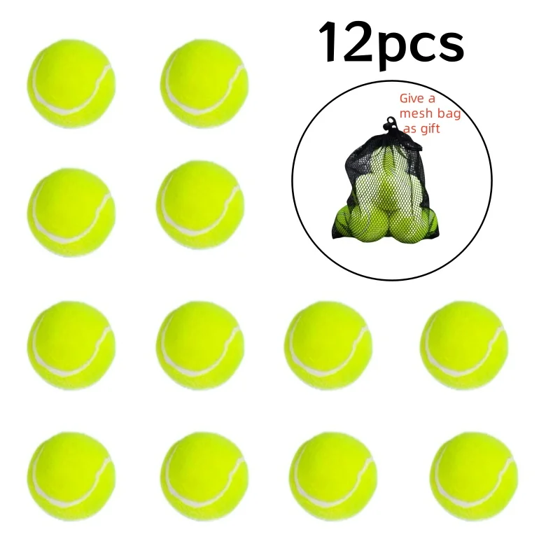 Tennis Balls with Mesh Carry Bag High Elasticity Pet Dog Playing Balls Outdoor Training Sports Competition 3/6/12pcs tennis balls