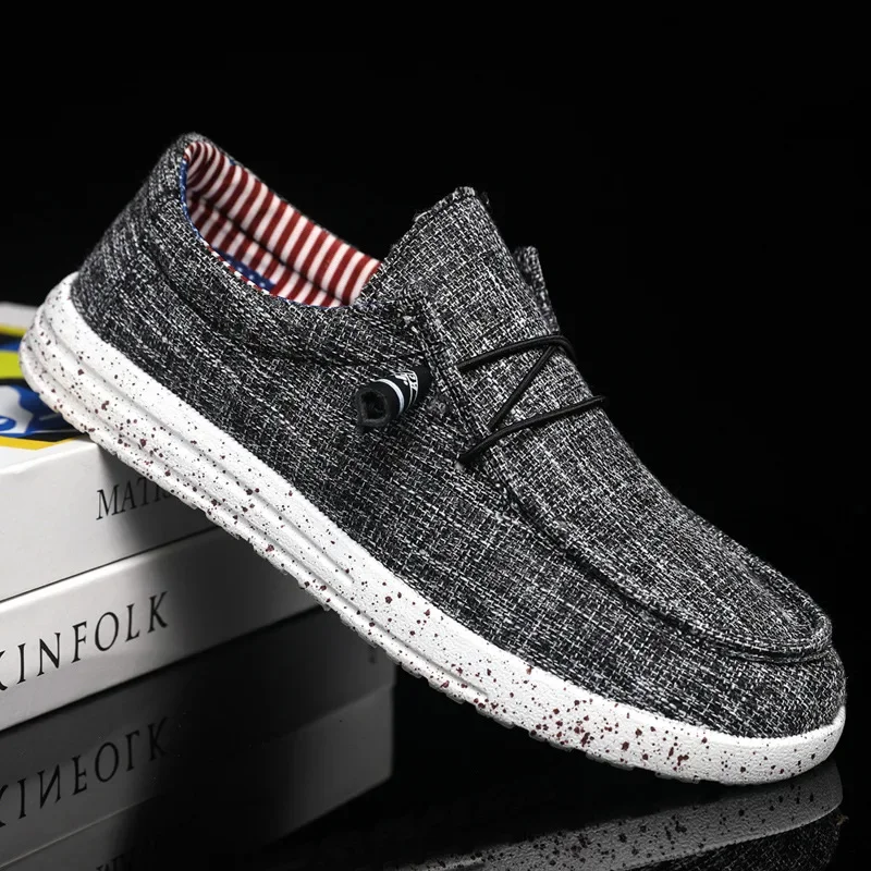 Loafers Men Canvas Shoes for Men Walking Shoes Breathable Slip on Flats Vulcanized Shoes Outdoor Light Men's Driving Footwear 3