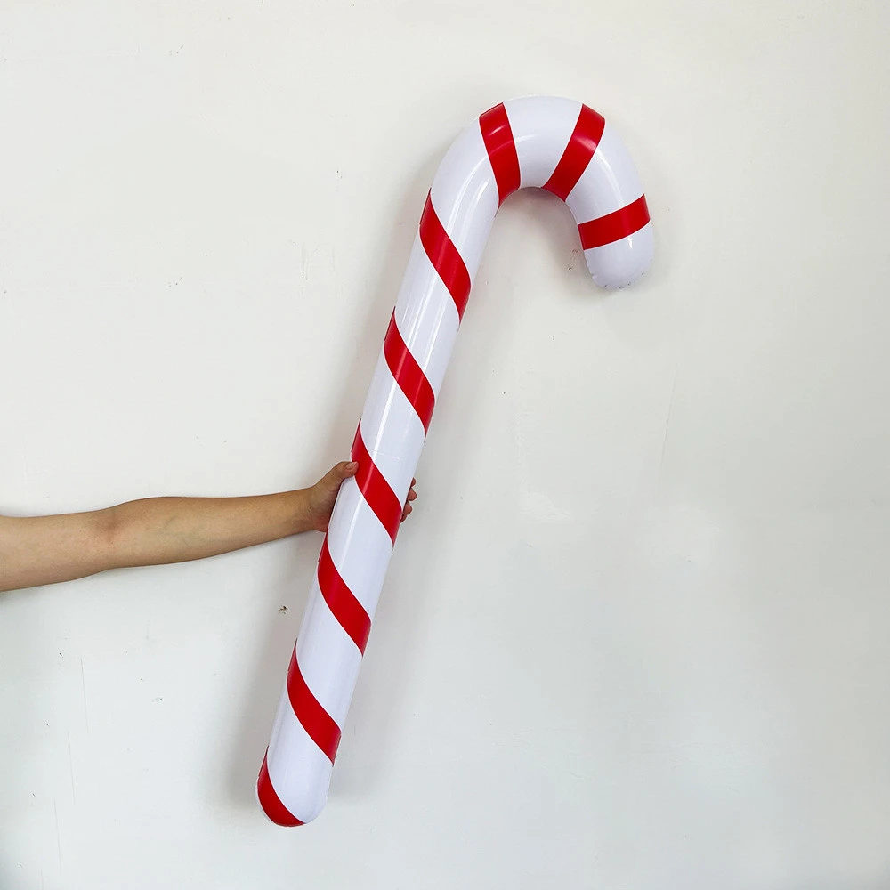 Bastón de Navidad inflable grande de PVC de 90/120 cm, colgante para árbol de Navidad, decoración navideña para interiores y exteriores, Año Nuevo 2024