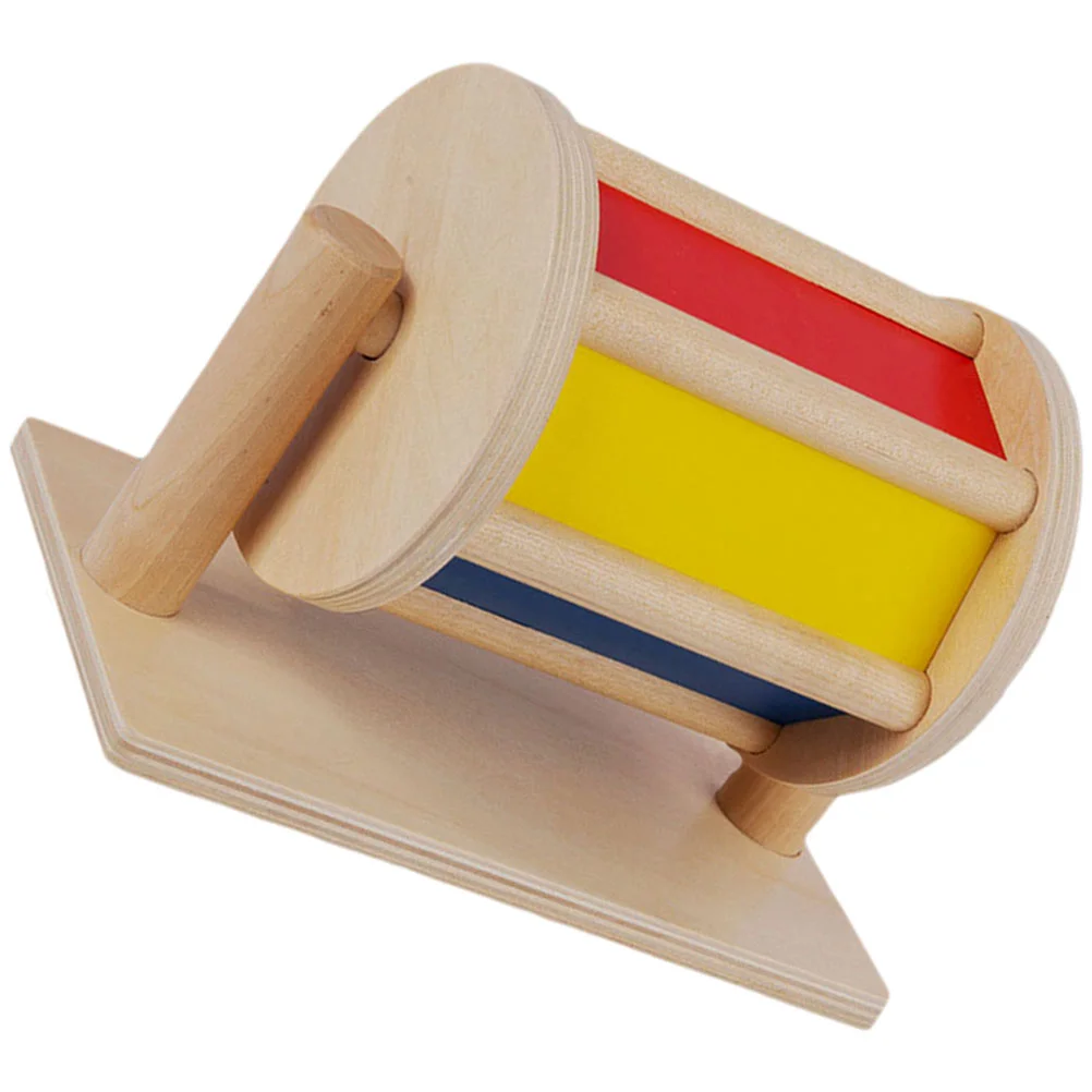 

Монтессори сенсорный вращающийся барабан деревянный текстильный барабан вращающаяся игрушка для младенцев познавательная Игрушка Игрушки для раннего развития