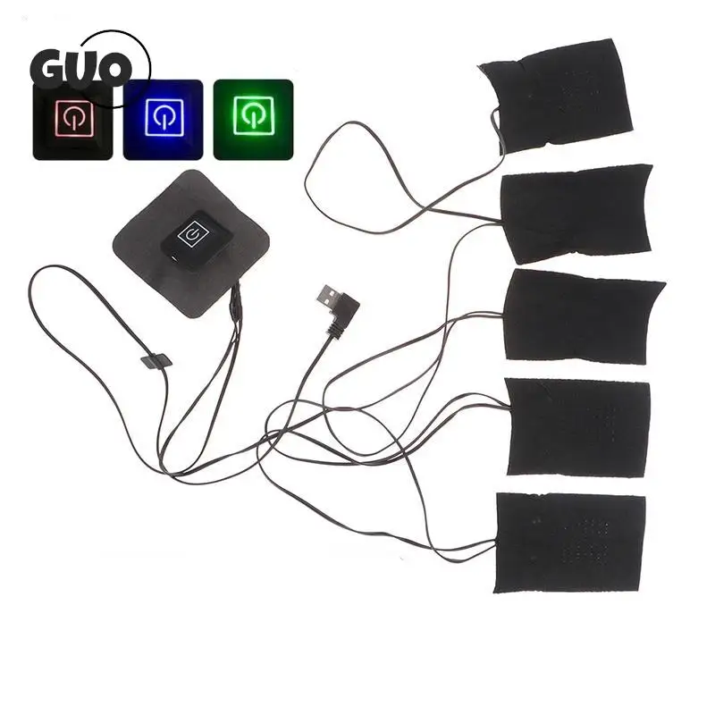 

1set USB Clothes Heater Pad With 3 Gear Adjustable Temperature Electric Heating Sheet Heating Warmer Pad For Vest Jacket