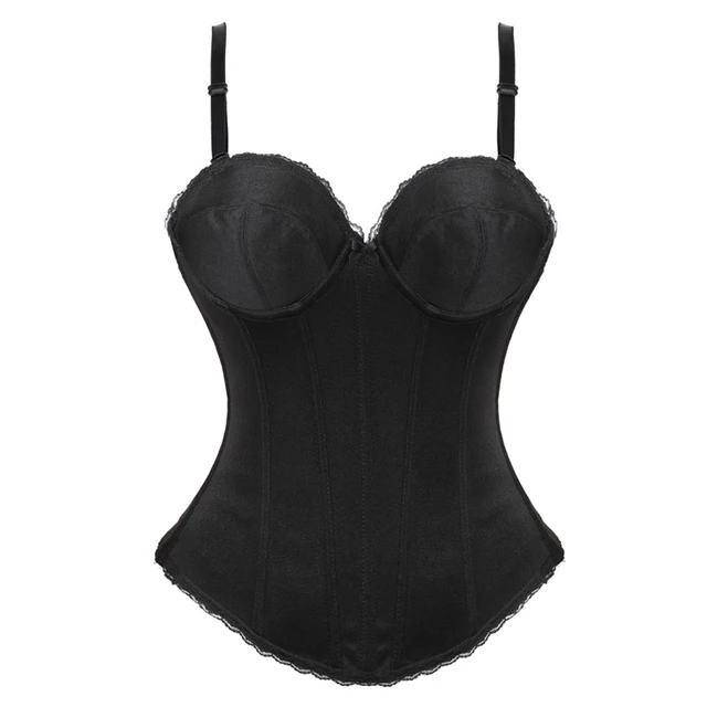 High Quality Adjustable Straps Women Lingerie Cotton Corset with Sponge  Half Cup Push Up Bodice Small