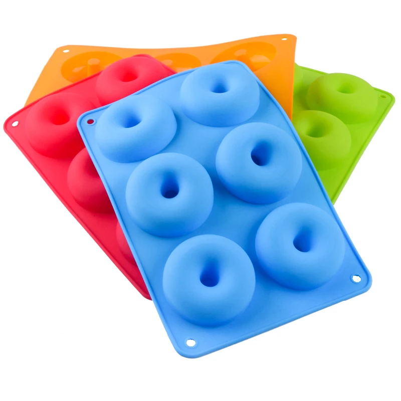 6 Cavity Silicone Donut Mold Chocolate Dessert Baking Pan Non-Stick Silicone Cake Mold Oven Baking Tools Cake Decoration Tools