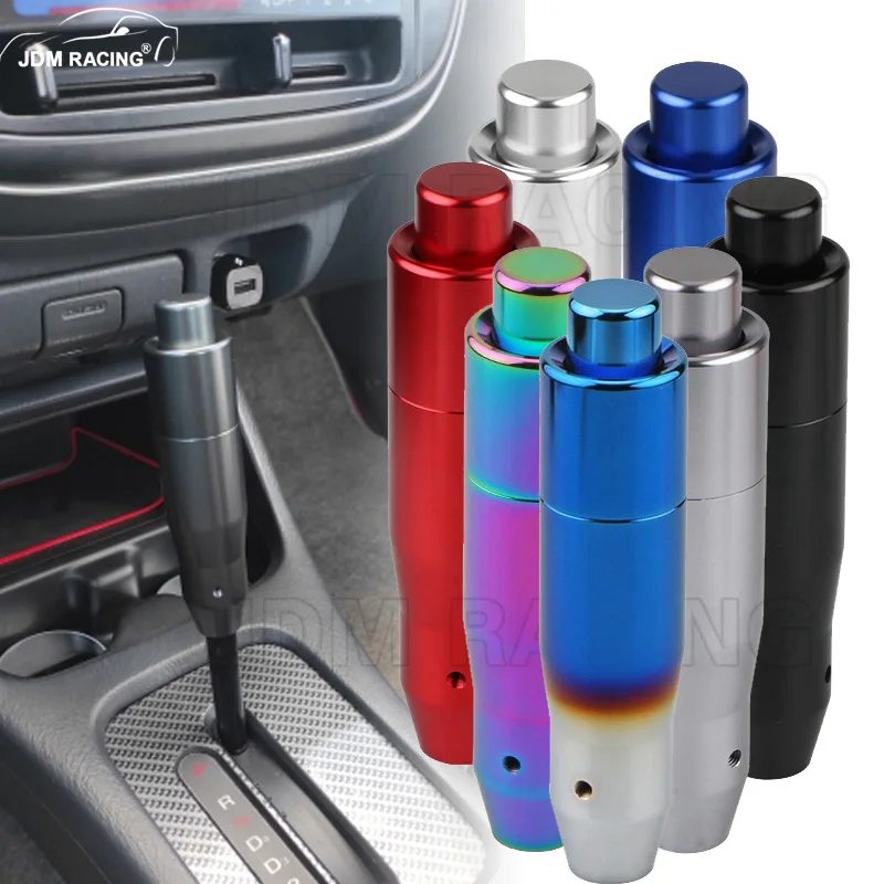 Universal 14.5cm Aluminum Car Auto Gear Stick Shift Knob With Press Down Release Button And 3