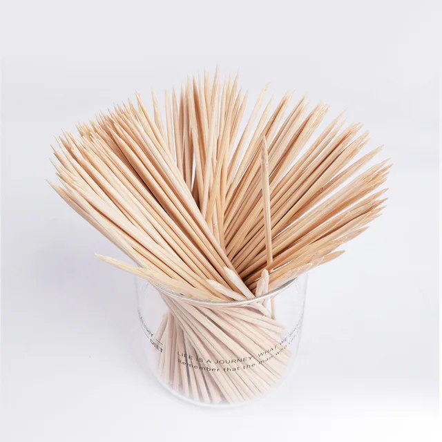 100Db Bambusz Fa Grillezés Rövid Nyárs Étel Hús Eszköz Barbecue Buli Diy Eldobható Öko Botok Vendéglátó Grill - Image 6