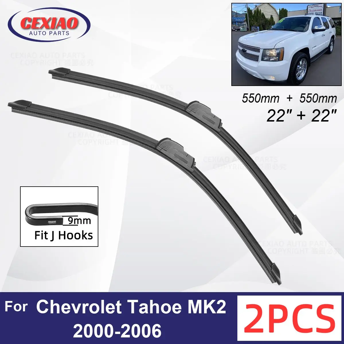 

Автомобильный стеклоочиститель для Chevrolet Tahoe MK2 2000-2006, мягкие резиновые стеклоочистители для лобового стекла автомобиля, 22 дюйма, 550, 550 мм
