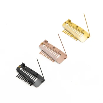 10 pz/20 pz/50 pz clip nell'estensione dei capelli parrucca clip per capelli umani frangia snap clip di capelli per estensioni pettine in metallo per chiusura
