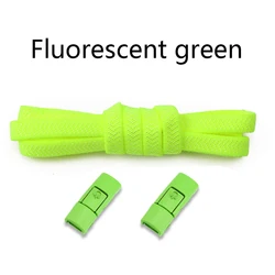 Vibrant No - Tie Elastic Shoelaces with Metal Lock - Convenient and Stylish Footwear Accessory (Fluorescent green)