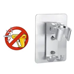 Wall Gel Mounted Shower Head Stand Bracket Holder Hand Held Bathroom Shower Head Fitting Portable Bathroom Accessories