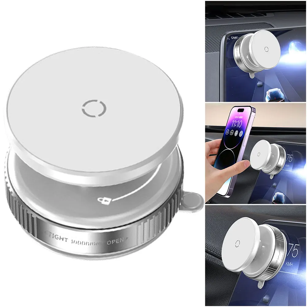 Magnetic Vacuum Adsorption Car Phone Holder 360 Rotatable GPS Navigation Stand Strong Suction Cup Mobile Phone Mount for Car Gym