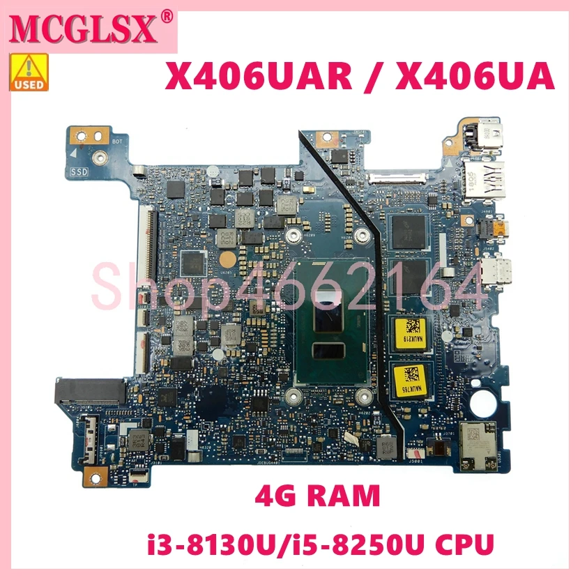 

X406UAR i3-8130U/i5-8250U CPU 4G-RAM Mainboard For ASUS VivoBook S406 S406U V406U X406U X406UA X406UAR Laptop Motherboard Used