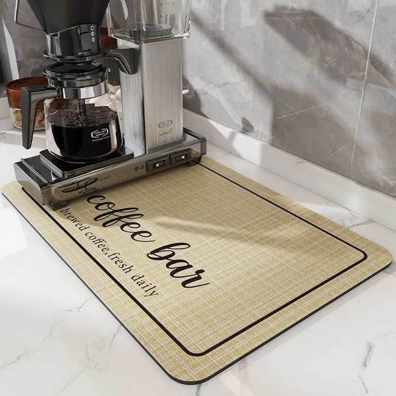 Alfombra para máquina de café caliente, sin limpieza, tecnología antiincrustante, cojín de Control de agua de cuero, taza de café, almohadilla absorbente de agua