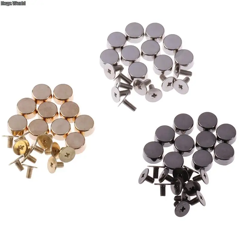 10sets diy lederen knopen schroef bescherming tas onderkant studs klinknagels voor tassen hardware riem accessoires voor tas voeten schroef