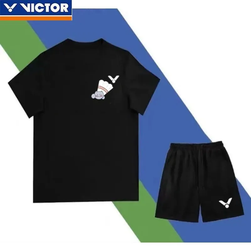 Victor Quick-drying Badminton Set Color Men's and Women's Same Sports Sportswear Cultural Shirt Leisure Training