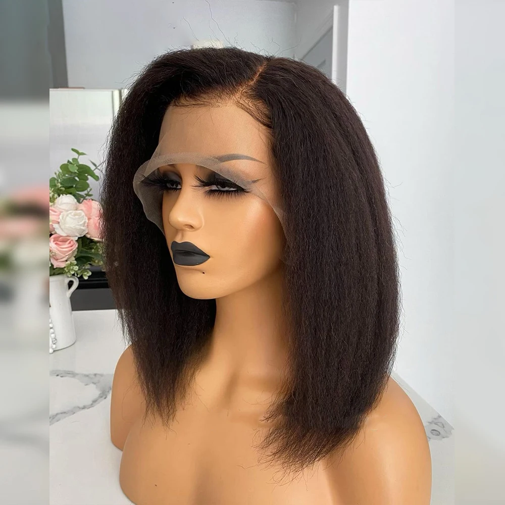 180density-yaki-soft-short-bob-natural-black-kinky-straight-lace-front-wig-for-women-babyhair-preplucked-heat-resistant-glueless