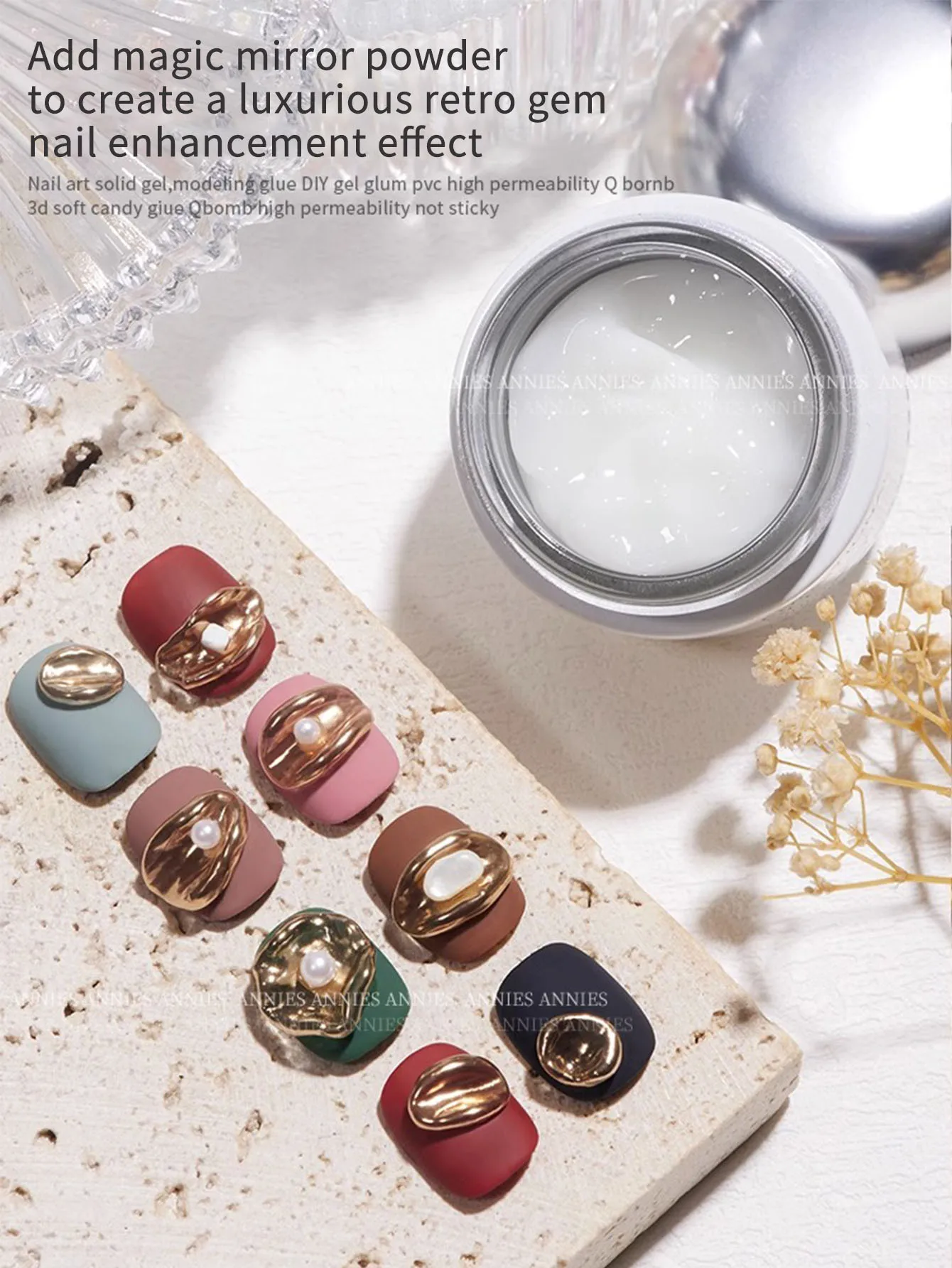 20g Clear Non Stick Hand Extension Gel Nail Polish for 3D Shaping Nail Art Solid Milky Jelly Hard Gel for Fake Nail - 2