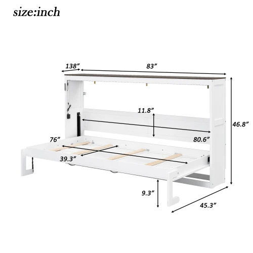 Twin Murphy Bed Cabinet 5