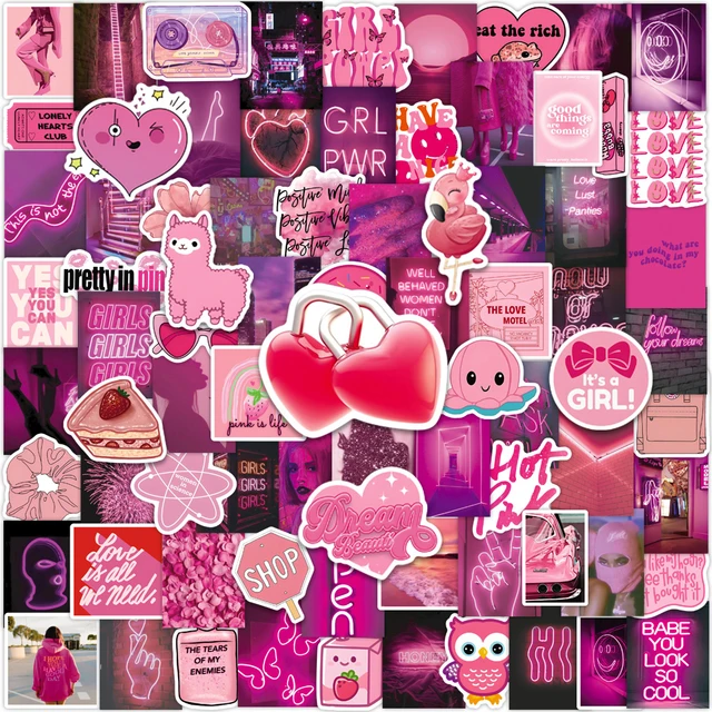 Cute Pink Stickers 100pcs