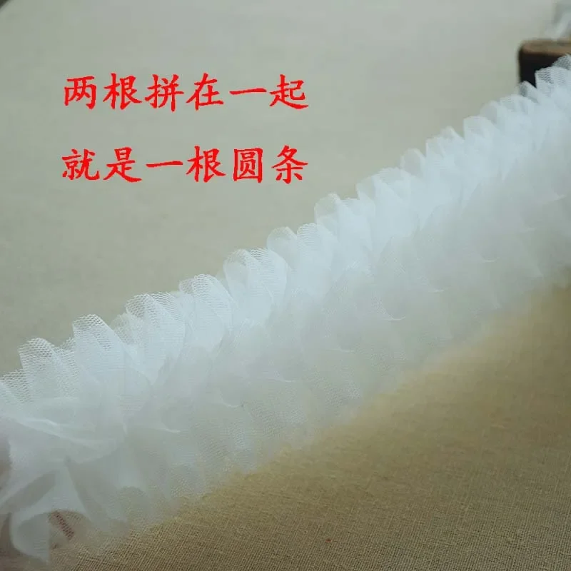 Lace ribbon lace sewing supplies lace sewing accessories lace garment accessories lace accessories lace decoration 1M mesh lace ribbon trims pleated fold mesh tulle sewing DIY crafts baby dress garment ruffle princess cake skirt 6CM