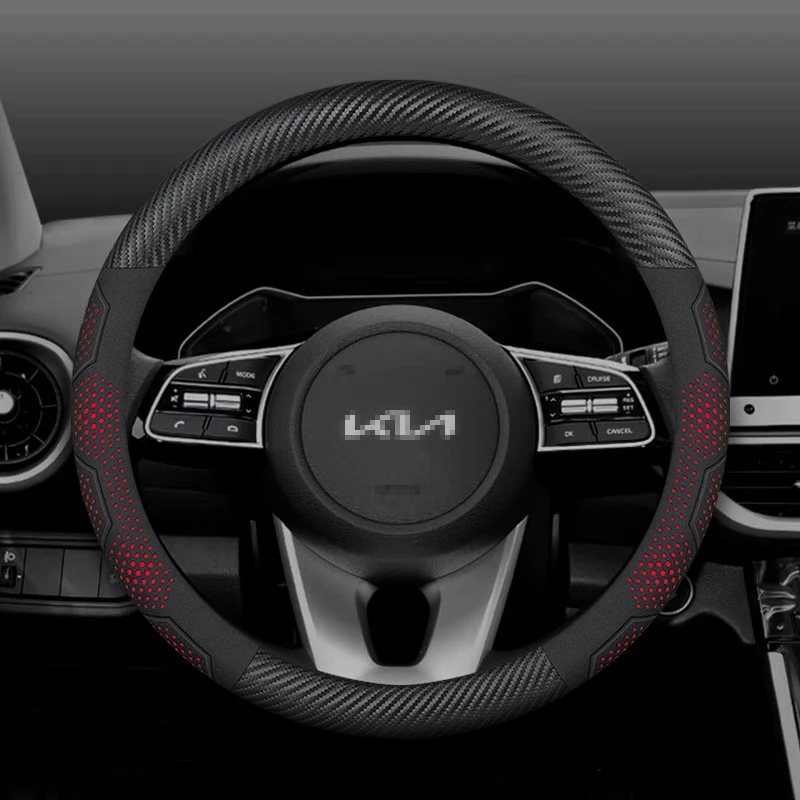 Für Kia K5 Sportage Picanto Xceed Rio Cerato Soul Carens Seltos Carbon faser Wildleder Auto Lenkrad Abdeckung Auto Zubehör