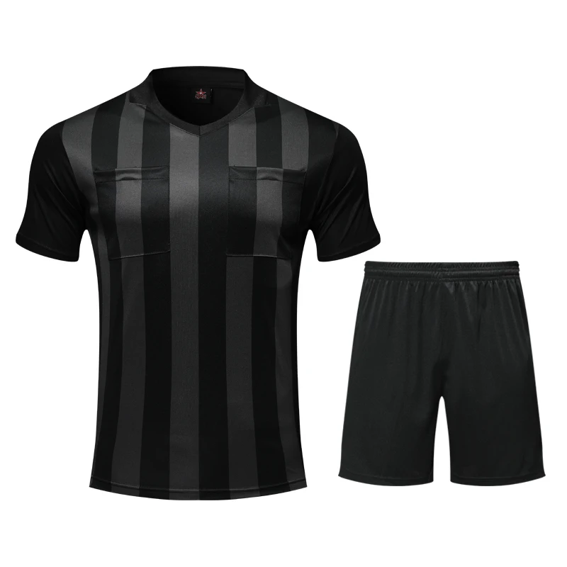 Mens Football Referee Uniform Shirt Sets Multiple Color Optional Judge Breathable Soccer Referee Jersey football uniforms