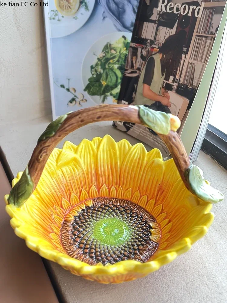 

3d креативная корзина с подсолнухом, корзина для хранения в гостиной, столовой, для послеобеденного чая, сушеных фруктов, хлеба, поднос для закусок, креативные подарки