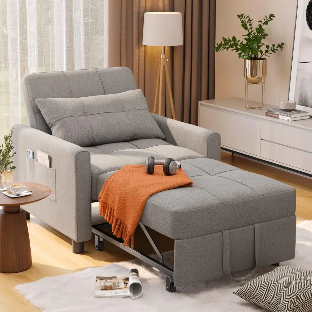 

Convertible Sofas Chair 3-in-1, Adjustable Sleeper Chair Pullout Sofas Bed, Living Room Sofa