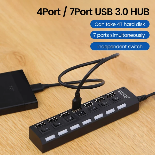 OLAF USB HUB 2.0 4/7 Port Multiple Expander USB 2.0 Hub with Switch Multi  USB Splitter Hub Use Power Adapter Computer Accessorie - AliExpress