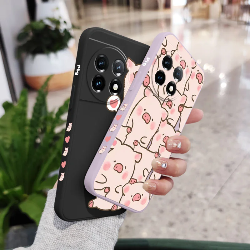 Adorable Pink Pig Liquid Silicone Phone Case