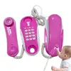 Kids Toy Phone Fun Learning Toys Kids Play Phone Intercom Realistic Cell Phone Design With 23Ft Phone Line Birthday Christmas To 1