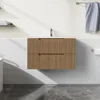 30” Wall Mounted Bathroom Vanity with Sink Floating Bathroom Cabinet Sink Combo, Soft-Close System, 2 Extra Big Drawers, Walnut 2